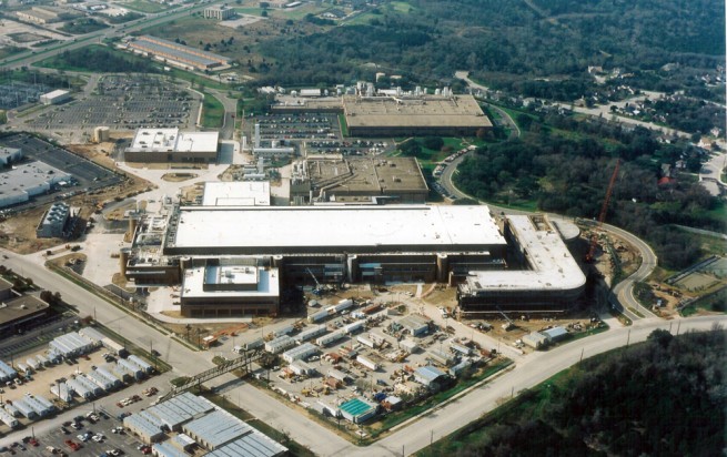 Aerial view of Advanced Micro Devices building in Austin, Texas.